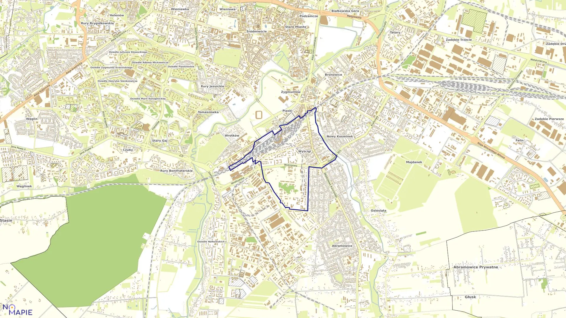 Mapa obrębu 10-Dziesiąta Stara w mieście Lublin