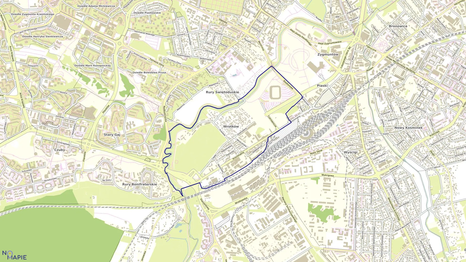 Mapa obrębu 17-Krochmalna w mieście Lublin