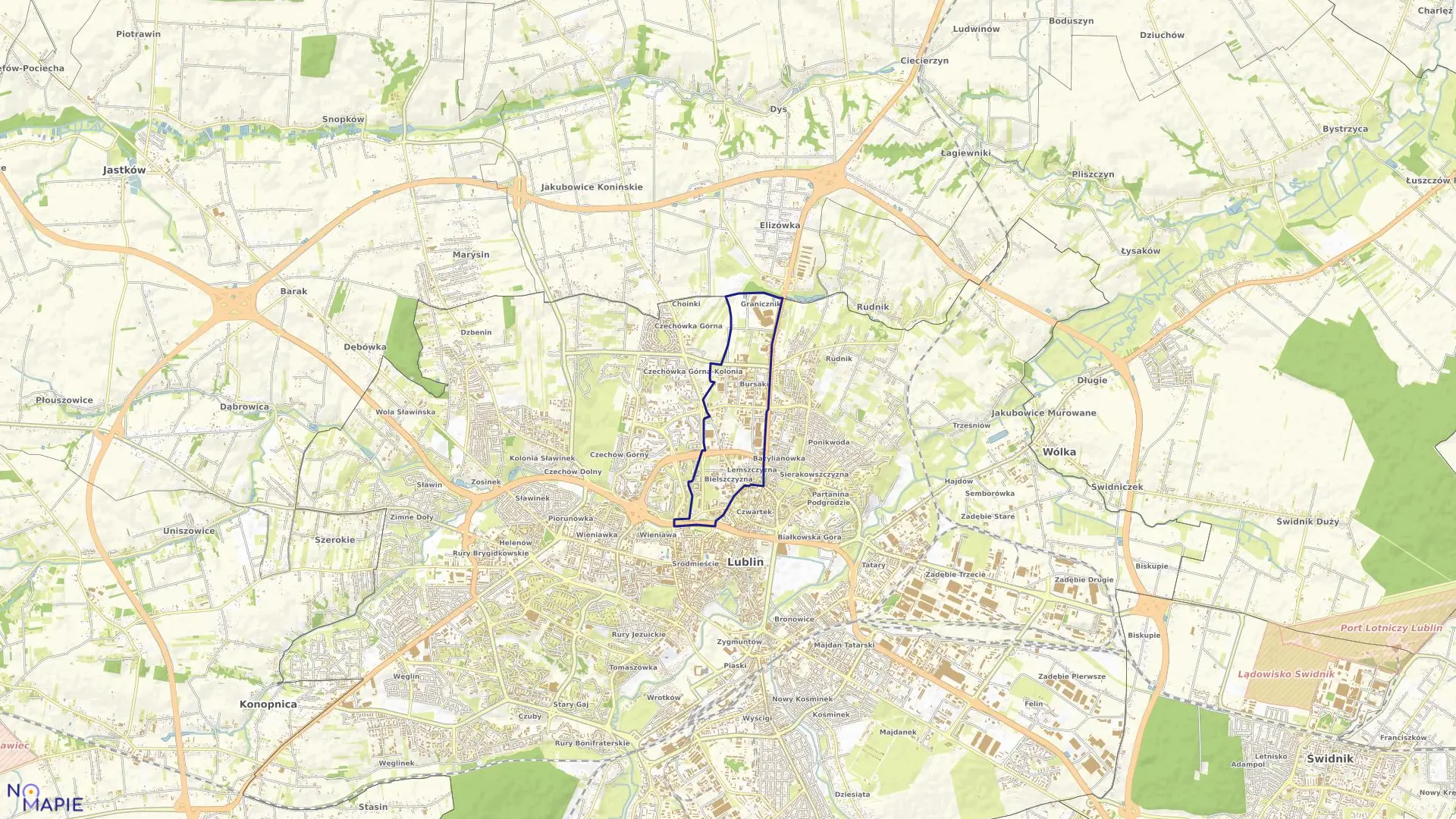 Mapa obrębu 18-Lemszczyzna w mieście Lublin