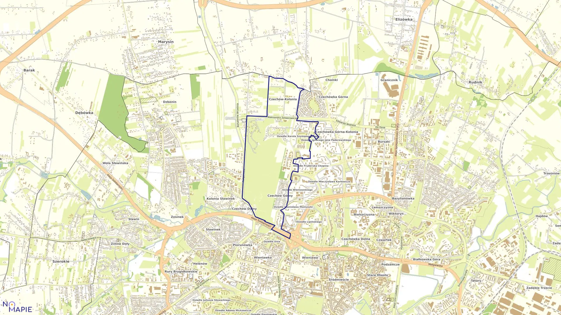 Mapa obrębu 4-Czechów II w mieście Lublin