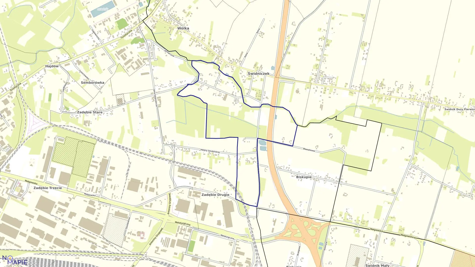 Mapa obrębu 63-Świdniczek w mieście Lublin