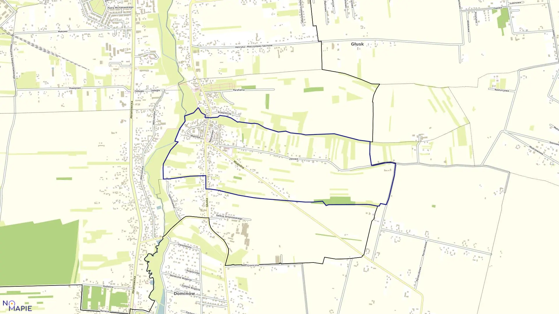 Mapa obrębu 67-Głusk w mieście Lublin